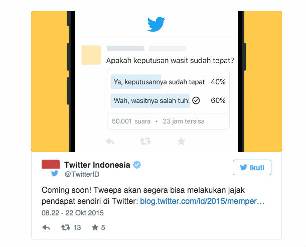 Twitter Hadirkan Fitur Terbaru Twitter Polls, Melakukan Polling Jadi Lebih Praktis